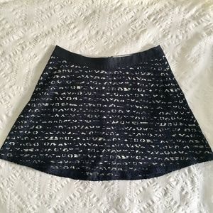 NWT The Limited Striped Skirt with Lace Overlay